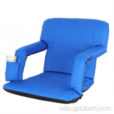 Zeny 2 Pieces Blue Wide Stadium Seat Chair Bleachers Benches - 5 Reclining Positions